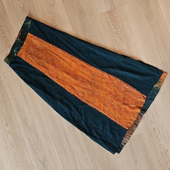 Aysha Bali Linen Rayon Blend Boho Maxi Skirt, Small - Picture 2 of 14